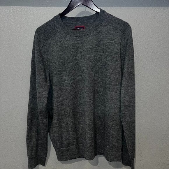 UNTUCKit Cashmere Blend Crew Neck Charcoal Gray Pull Over Sweater EUC - Men's XL - Picture 1 of 7